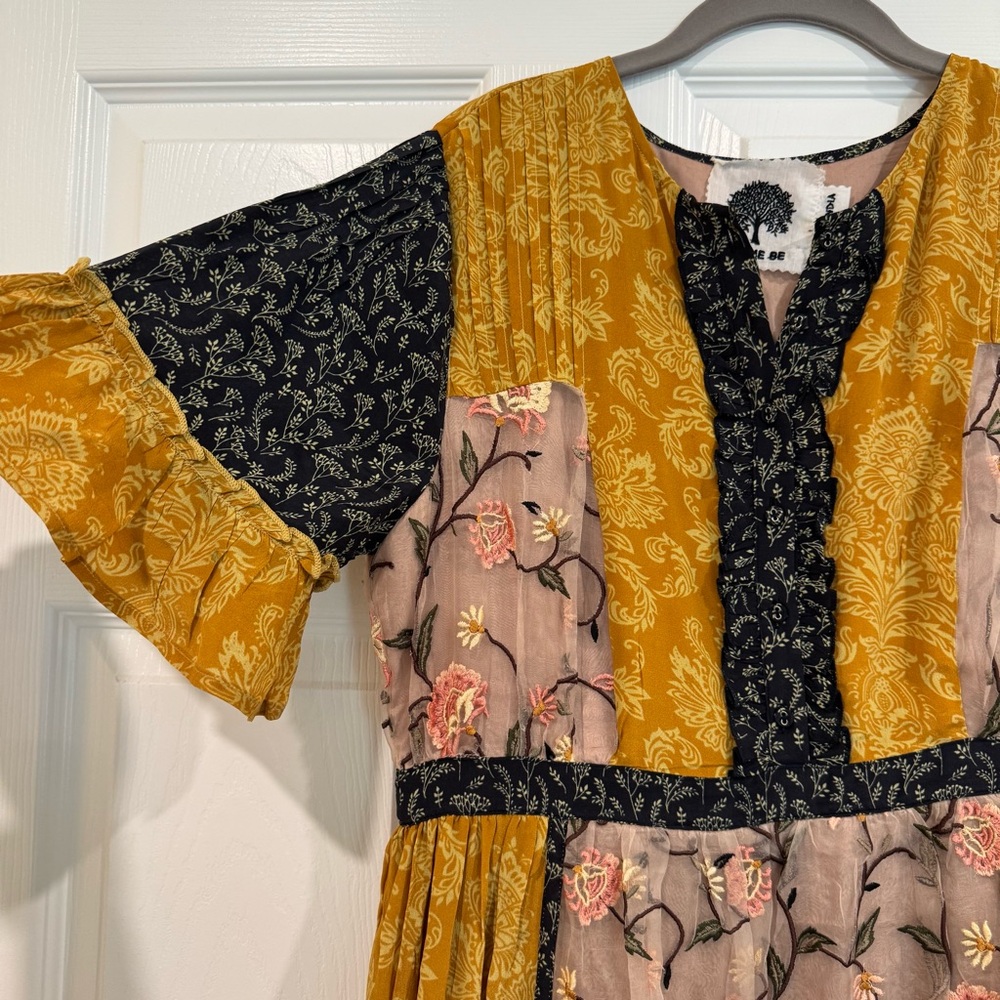 Anthropologie Let Me Be Autumn Patchwork Dress - Picture 3 of 13